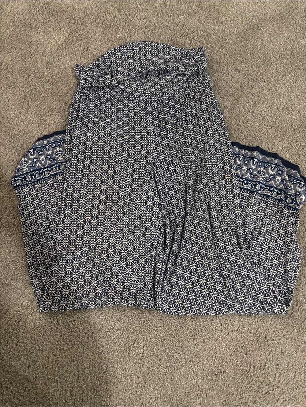 Max Studio Navy & White Printed Jogger Pants